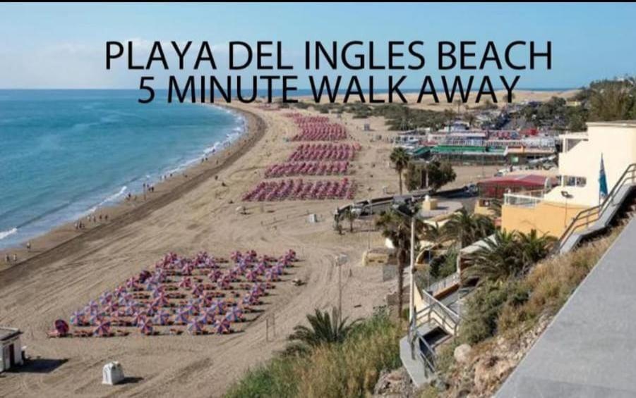 Ocean Front Cozy 2 Bedroom, 3 Beds Spacious- Netflix, Pool, Lift & Fast Wifi Huoneisto Playa del Inglés
