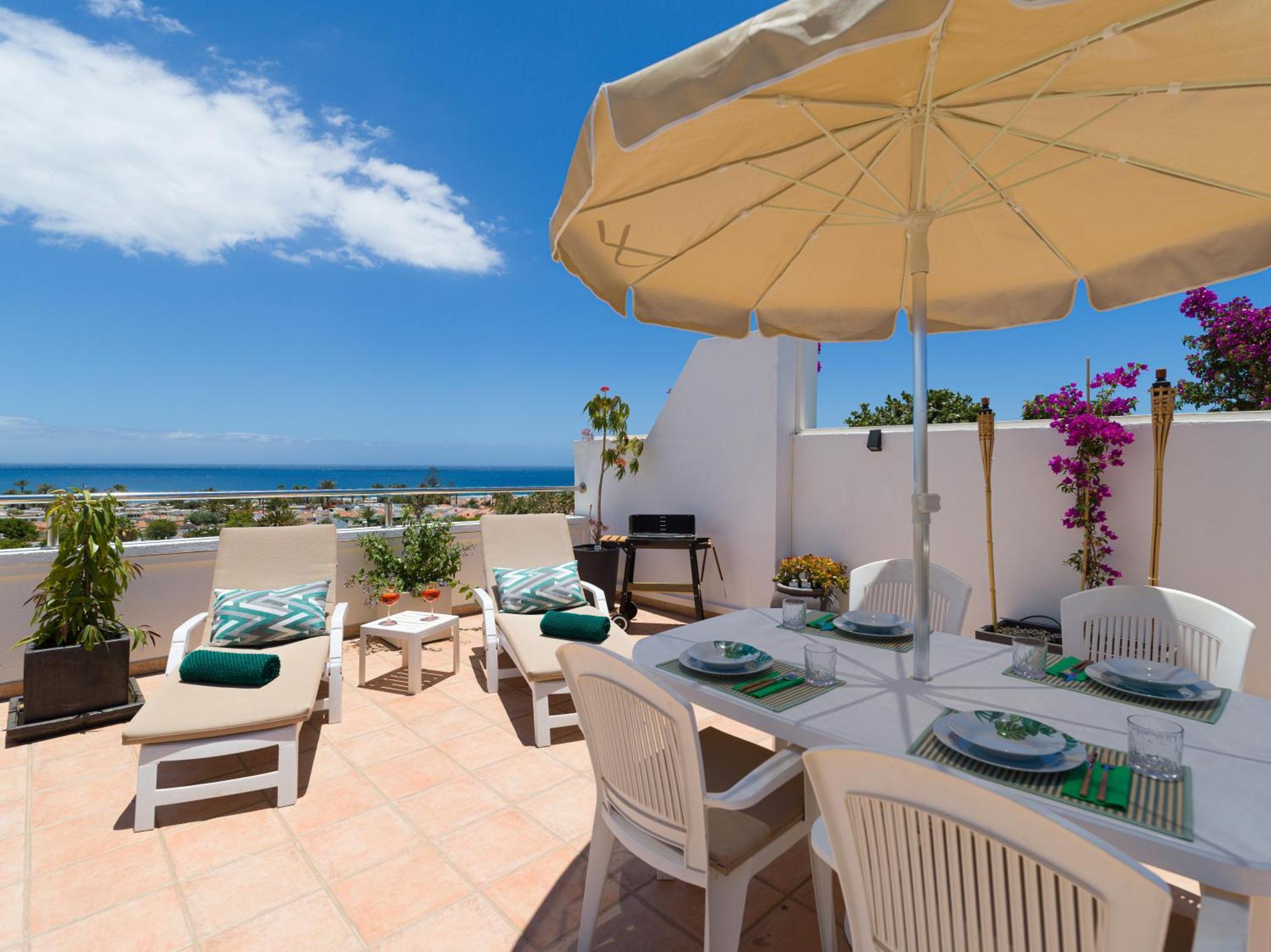 Casa Lex I Ocean & Sunrise Panorama I Steps From Dunes And I Private 50 Sqm Terrace I Pool Apartment Maspalomas (Gran Canaria)